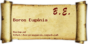 Boros Eugénia névjegykártya